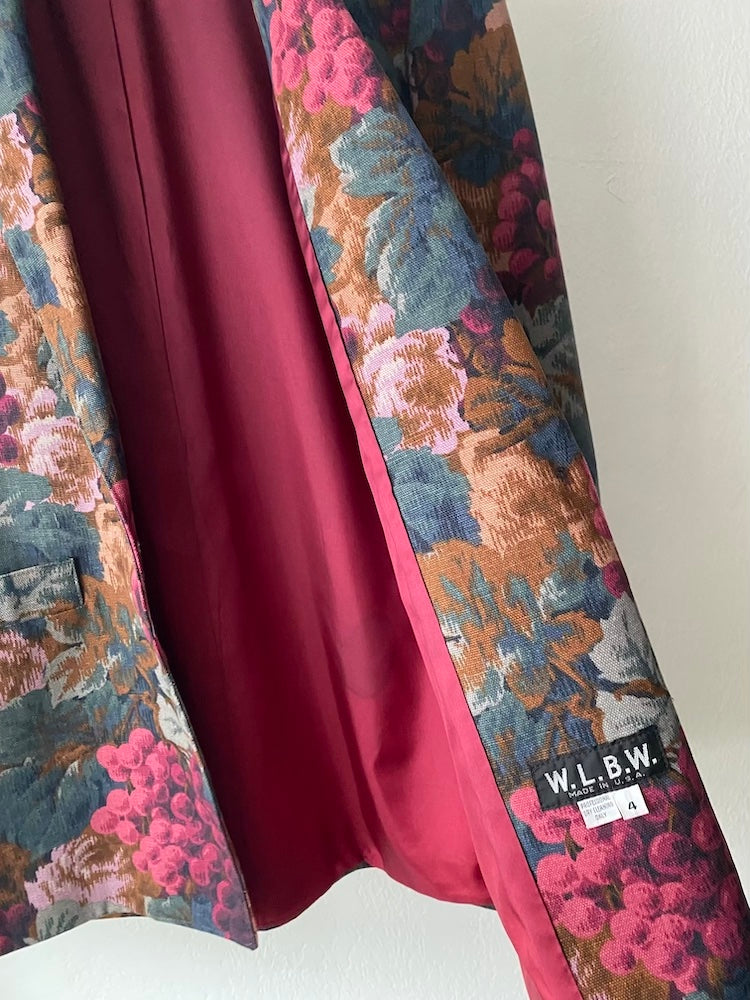 W.L.B.W. vtg autumnal winery tapestry blazer