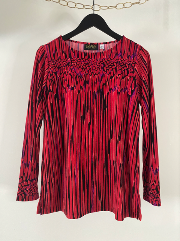 bob mackie red earth art top