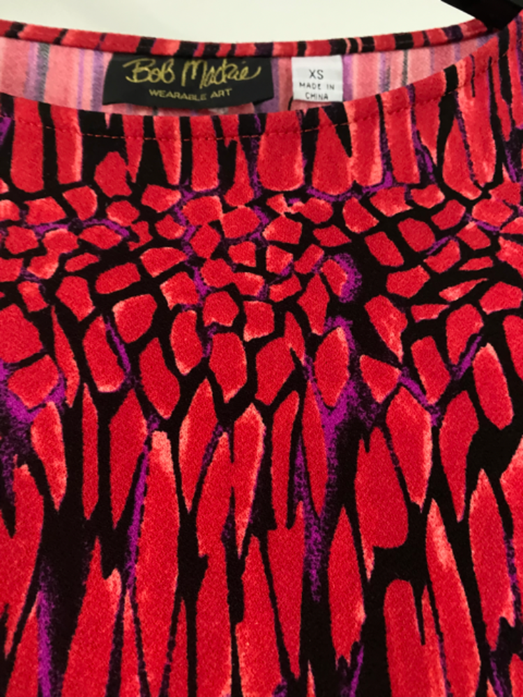 bob mackie red earth art top