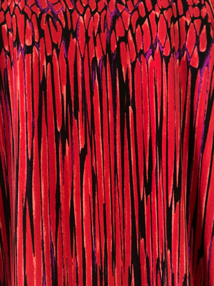 bob mackie red earth art top