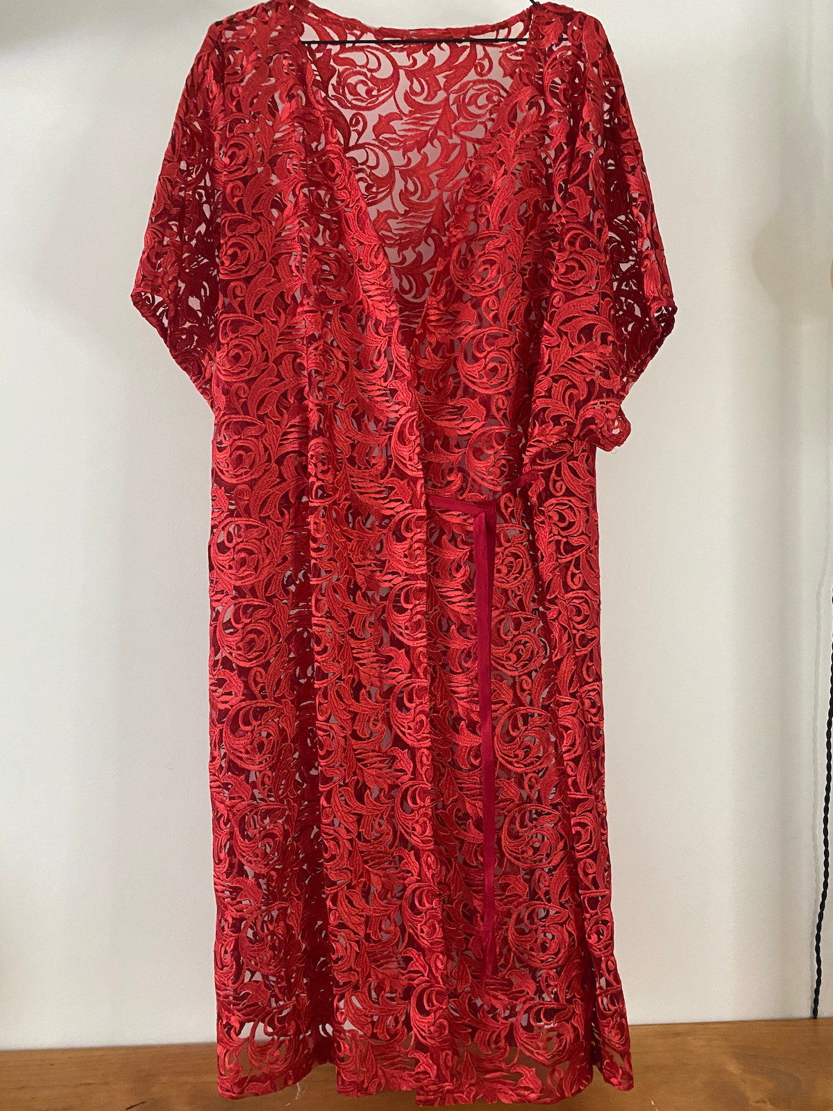 red lace ritual robe