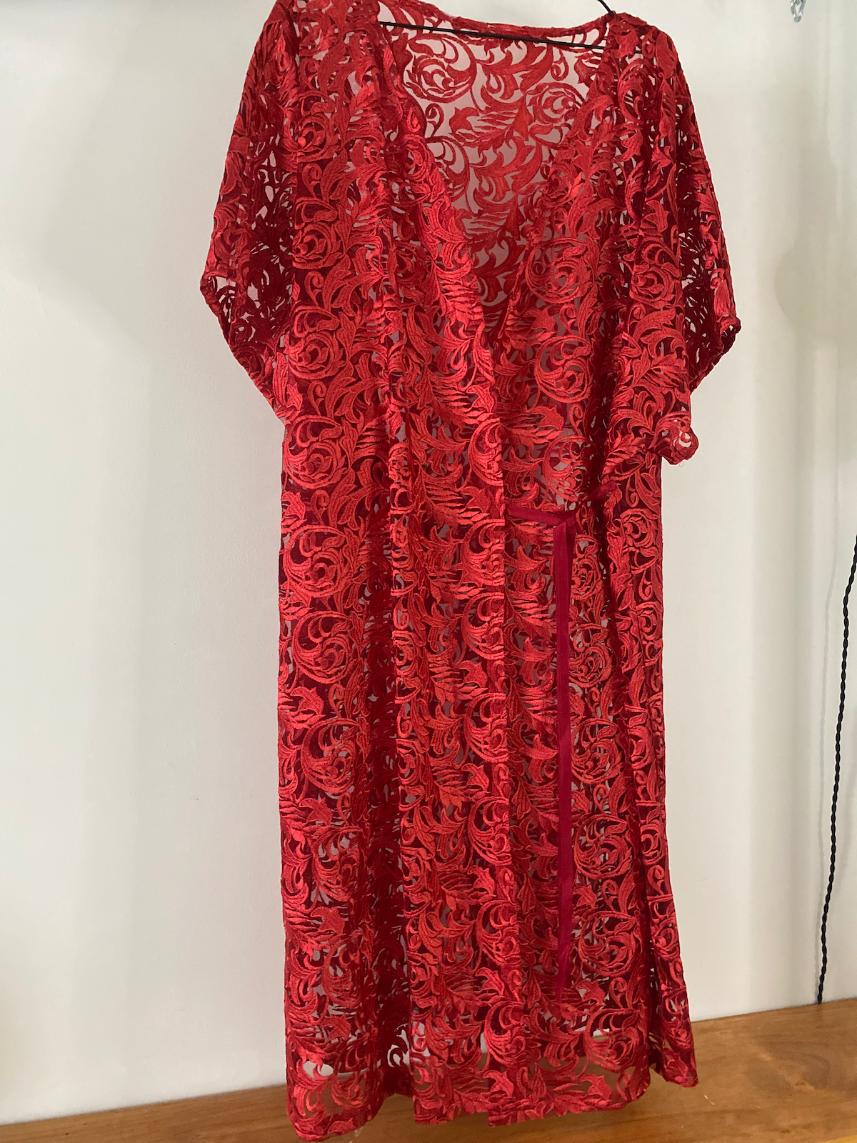 red lace ritual robe