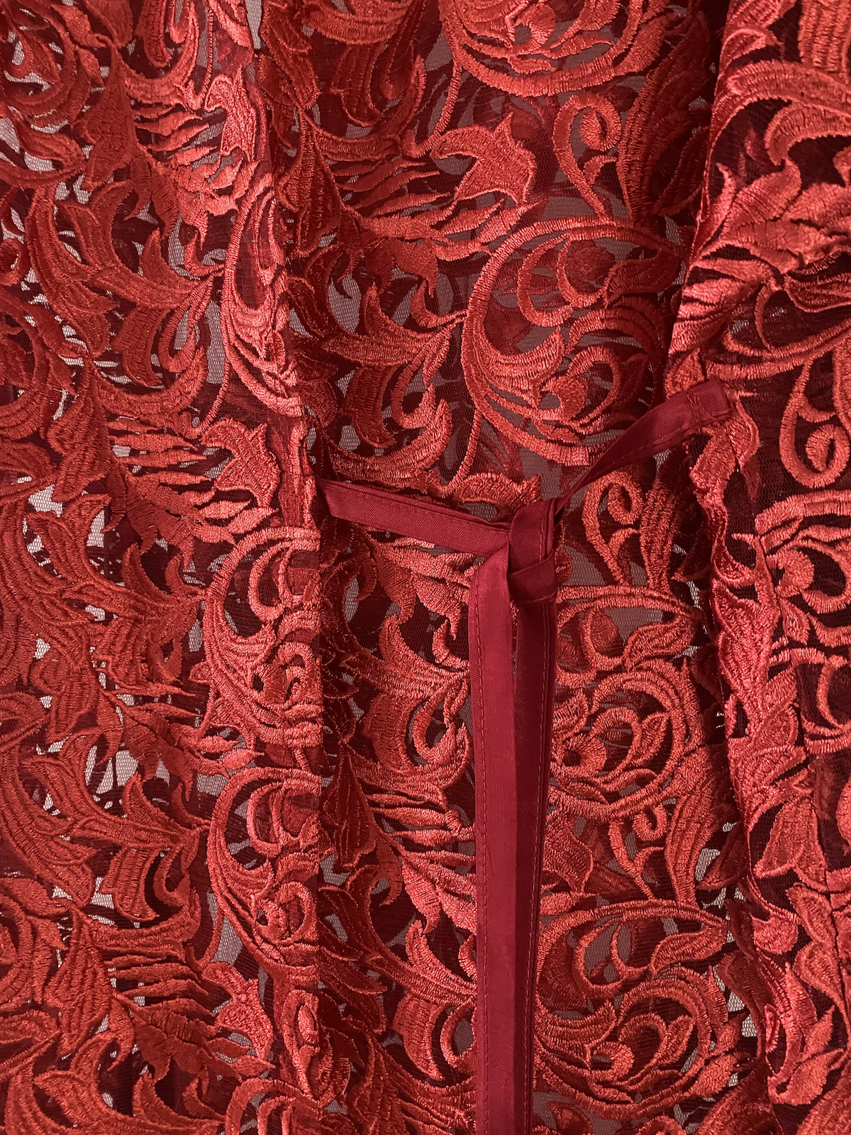 red lace ritual robe