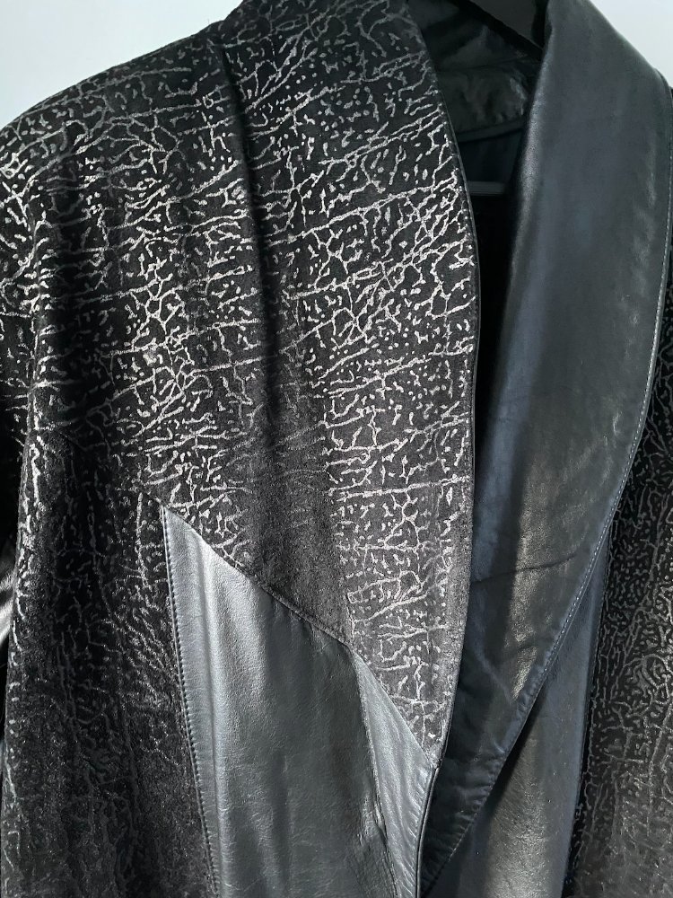 comint 80s black leather jacket
