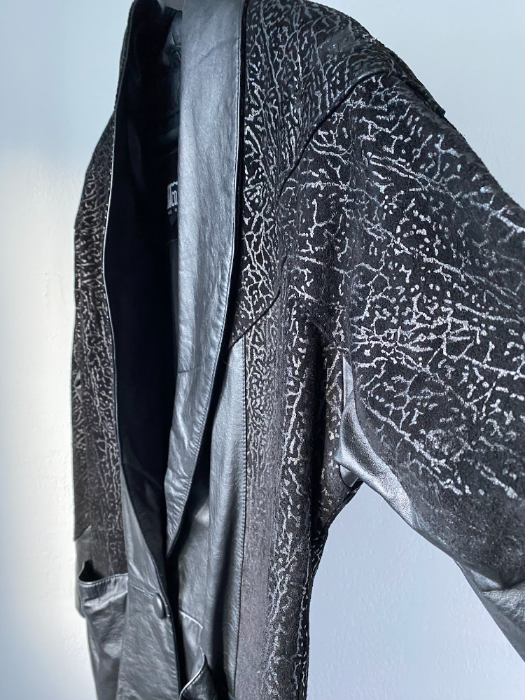 comint 80s black leather jacket