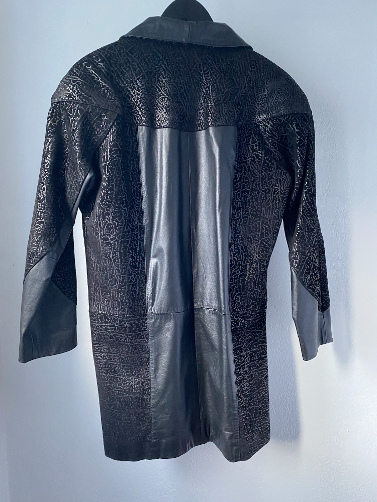 comint 80s black leather jacket