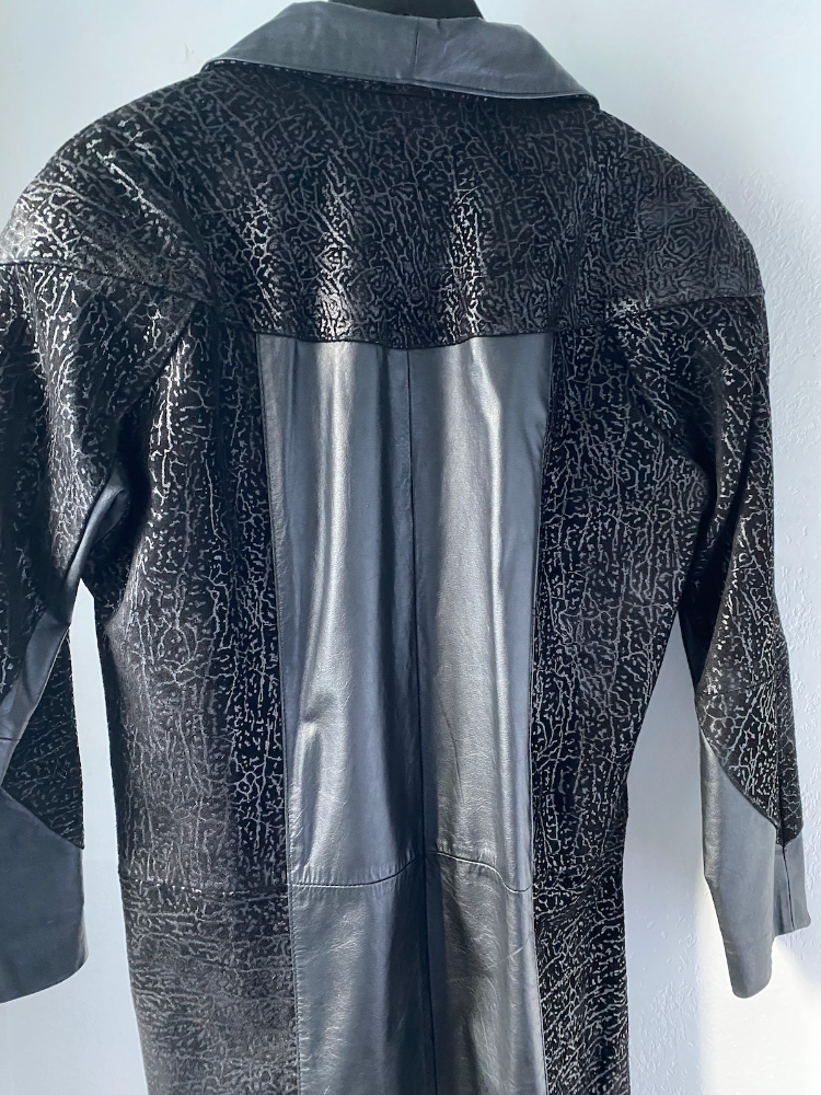 comint 80s black leather jacket