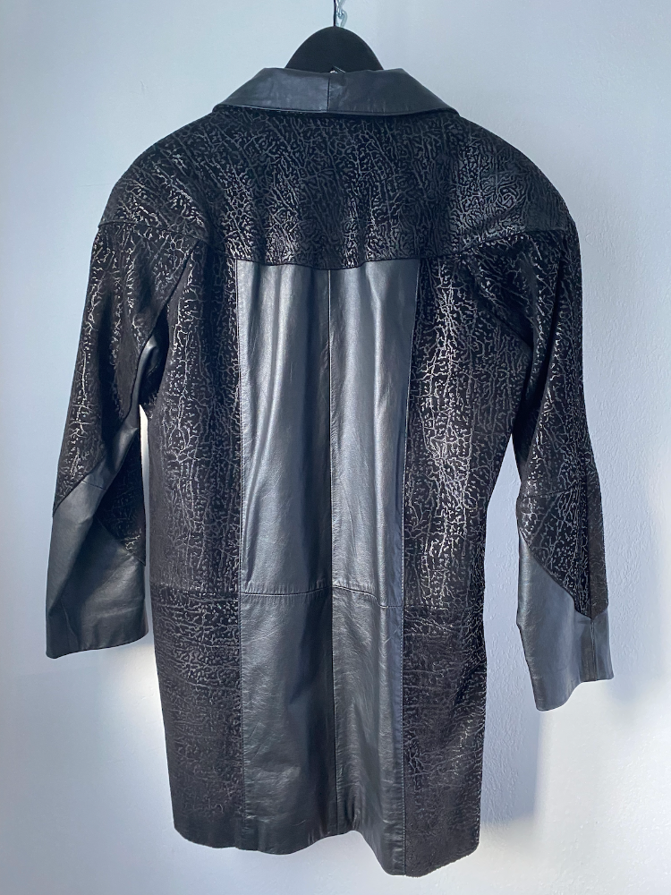 comint 80s black leather jacket