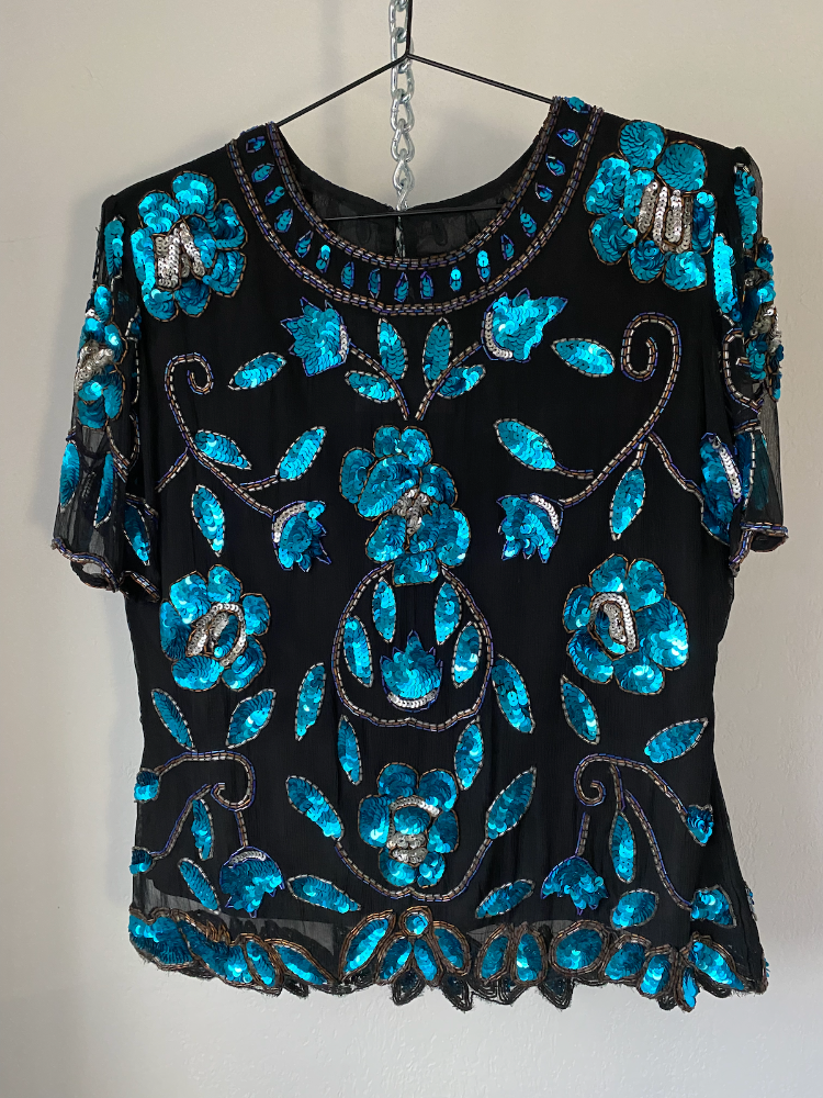 vtg silk sequin extravaganza
