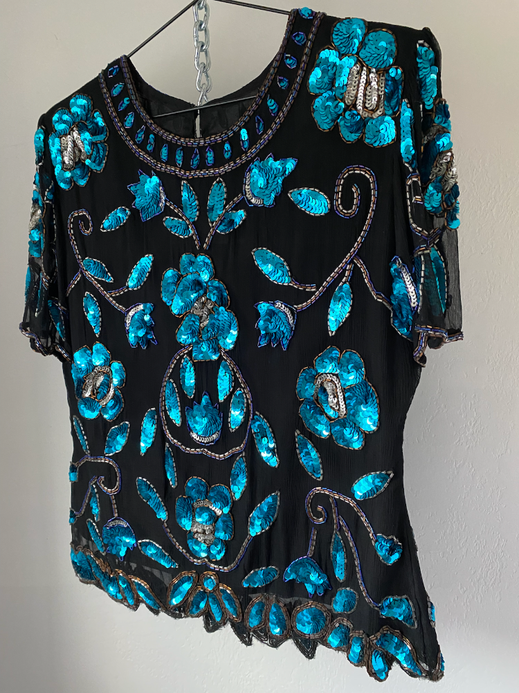vtg silk sequin extravaganza