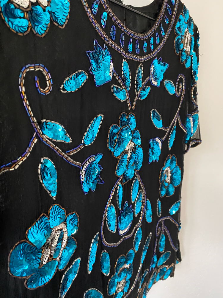 vtg silk sequin extravaganza