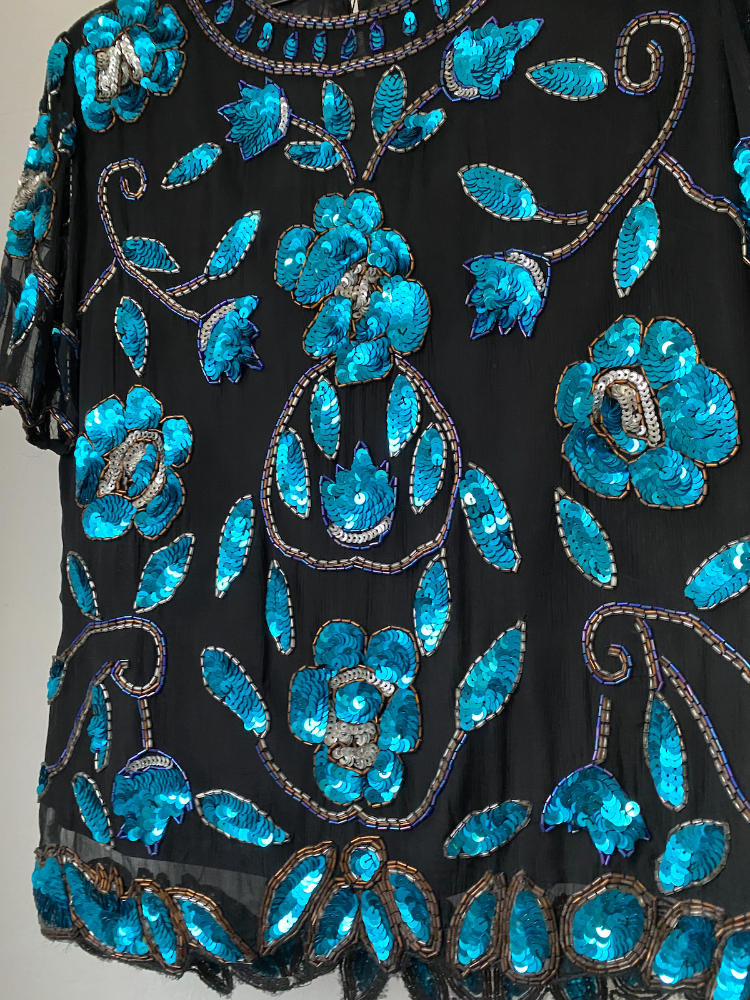 vtg silk sequin extravaganza