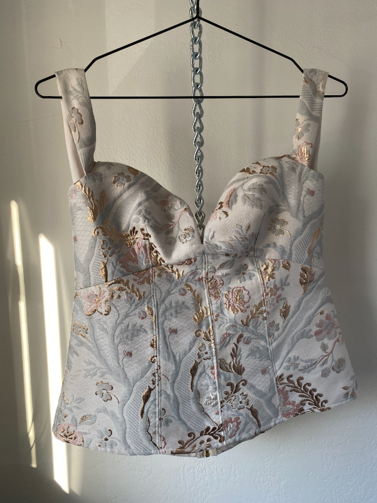 express corset-style off shoulder top