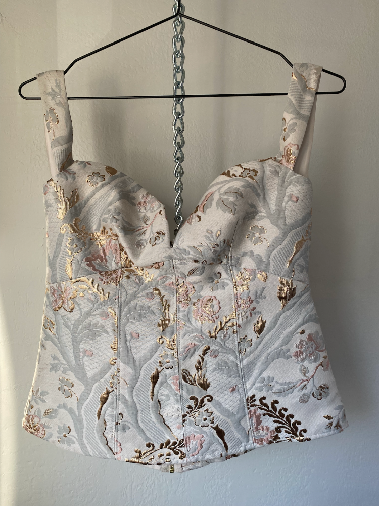 express corset-style off shoulder top