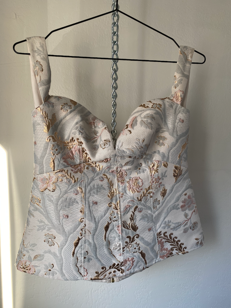 express corset-style off shoulder top