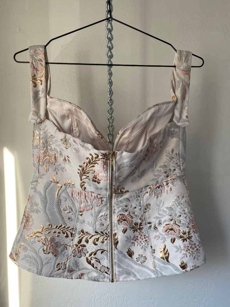 express corset-style off shoulder top