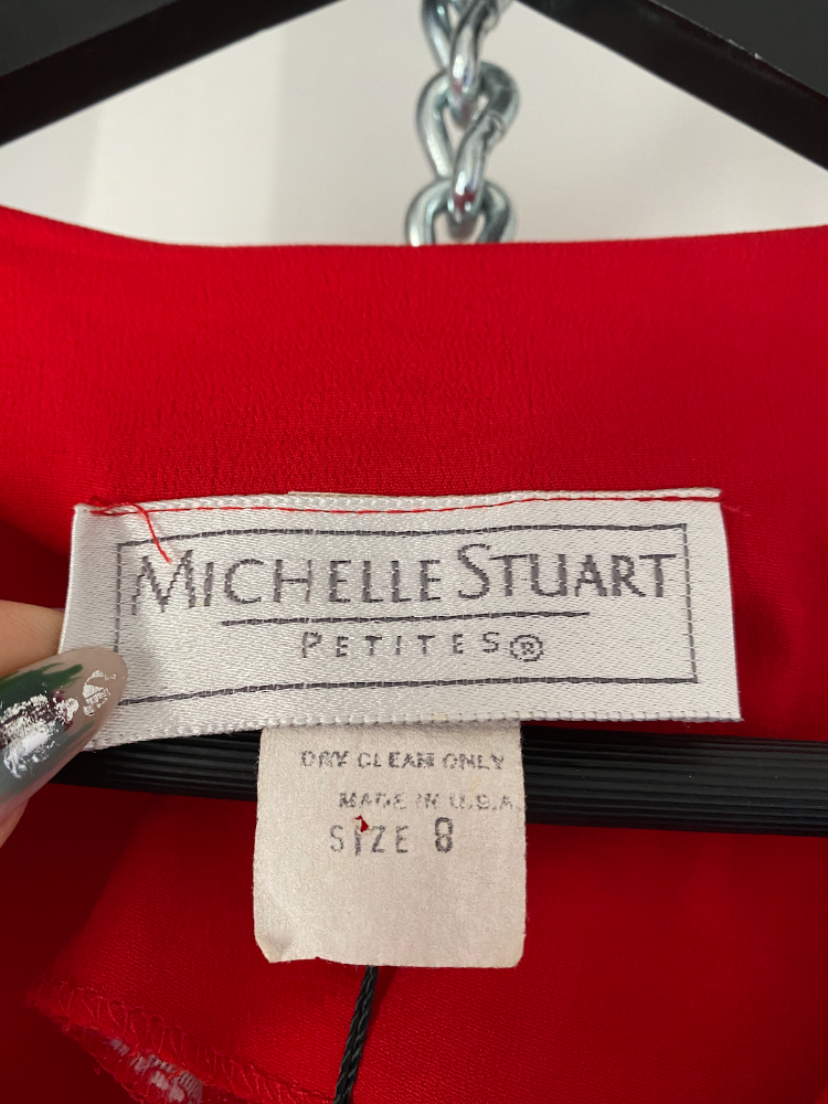 michelle stuart cherry red 80s jumpsuit