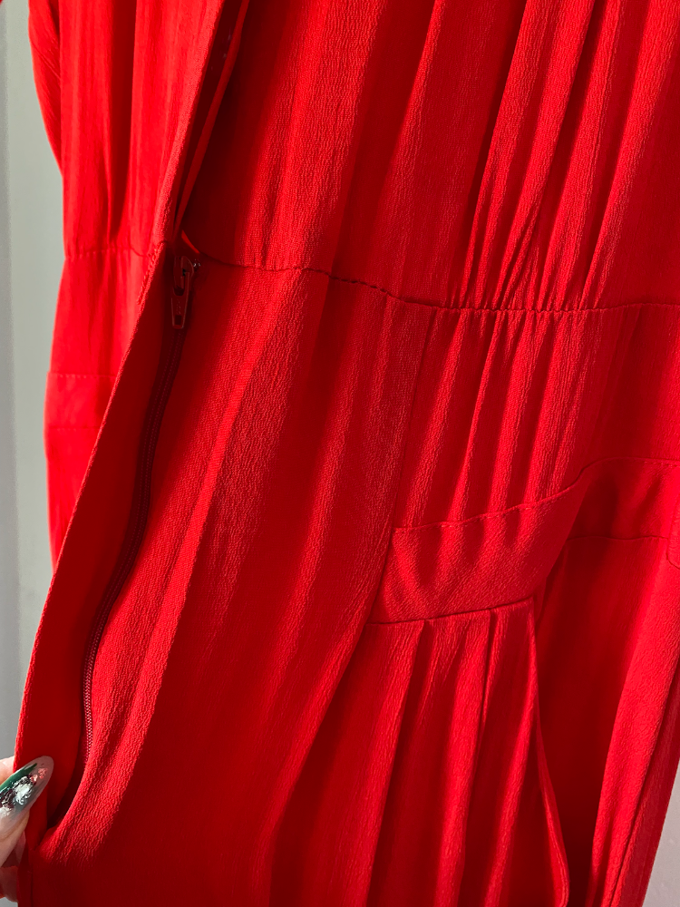 michelle stuart cherry red 80s jumpsuit