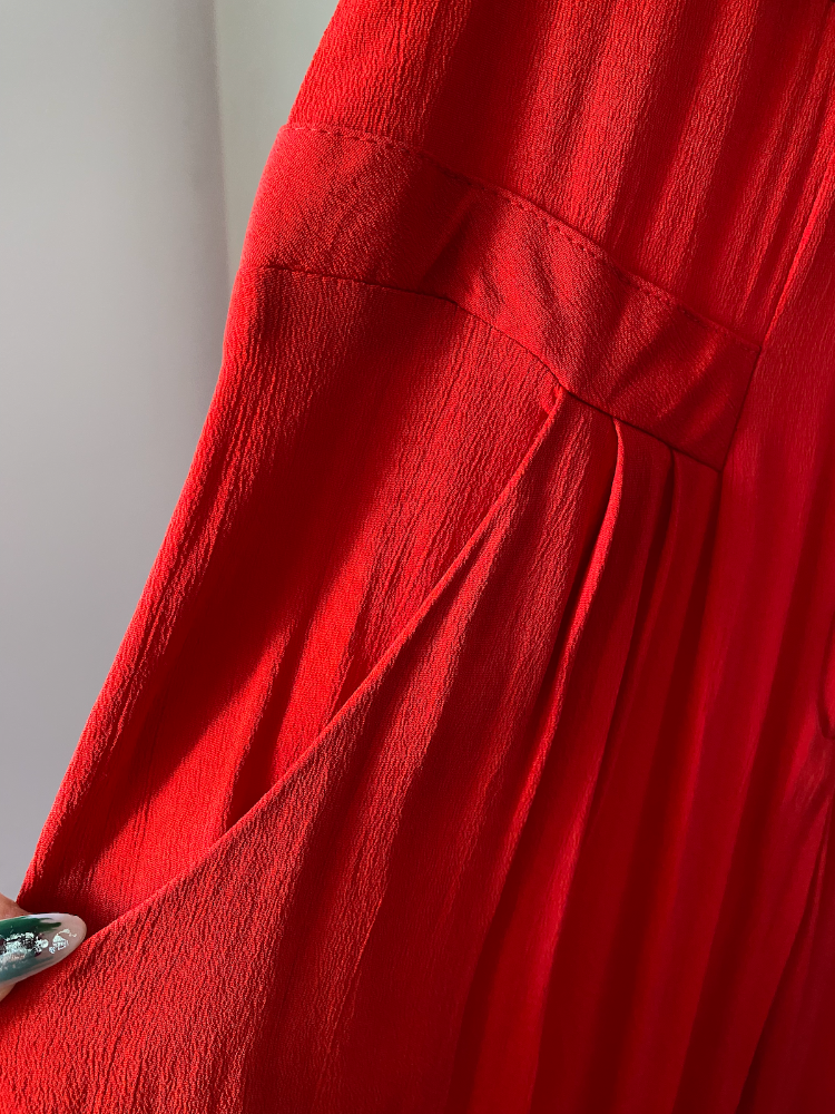 michelle stuart cherry red 80s jumpsuit