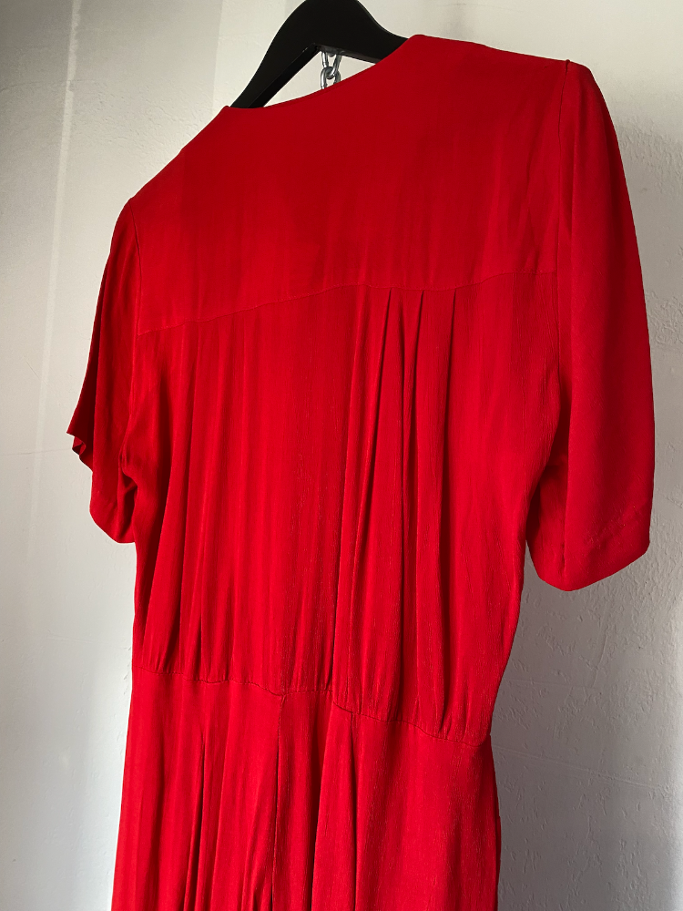michelle stuart cherry red 80s jumpsuit