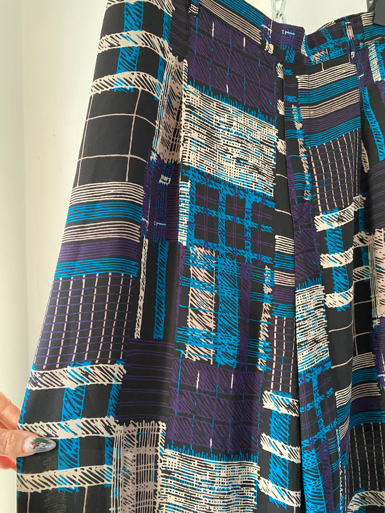 modcloth flowy plaid print pants