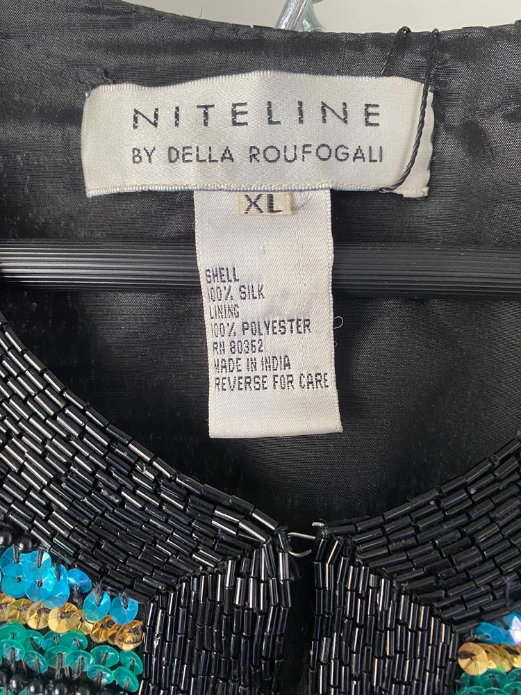 niteline by della roufogali rainbow sequin jacket