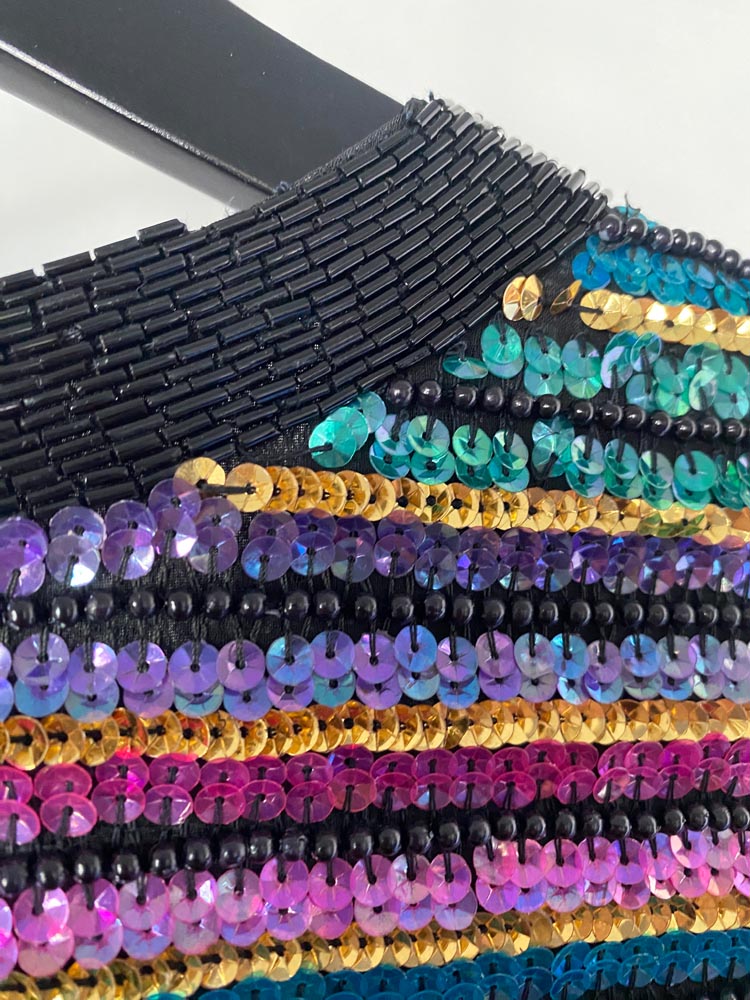niteline by della roufogali rainbow sequin jacket