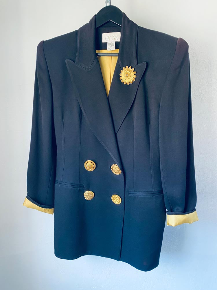caché black and gold power suit set