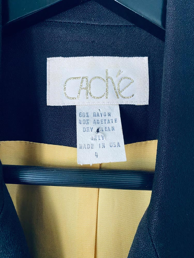 caché black and gold power suit set