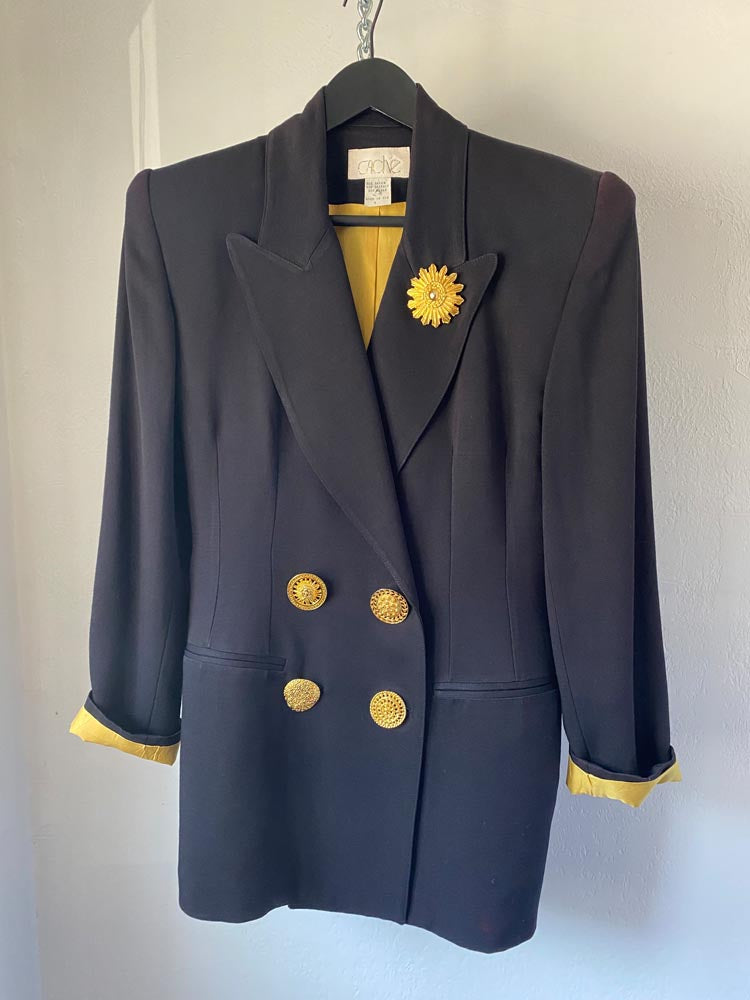 caché black and gold power suit set