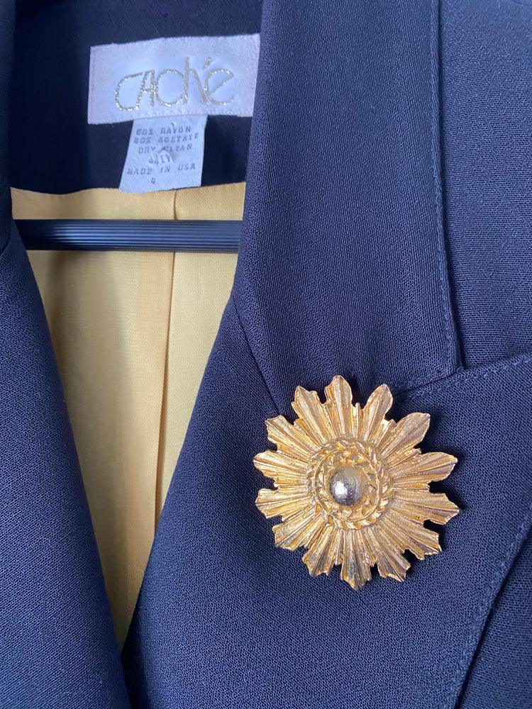 caché black and gold power suit set