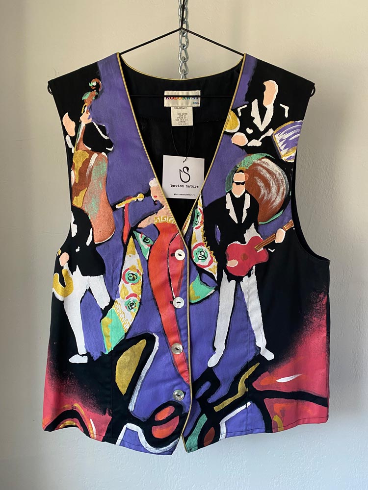kolorway painted jazz scene vest *rare*