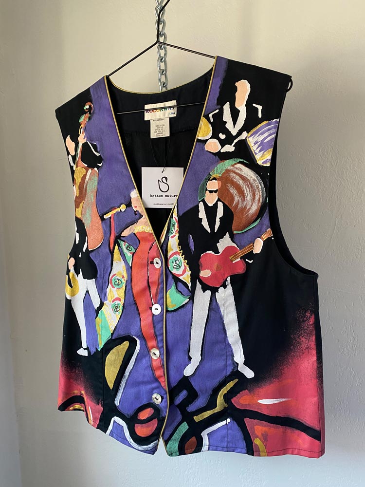 kolorway painted jazz scene vest *rare*