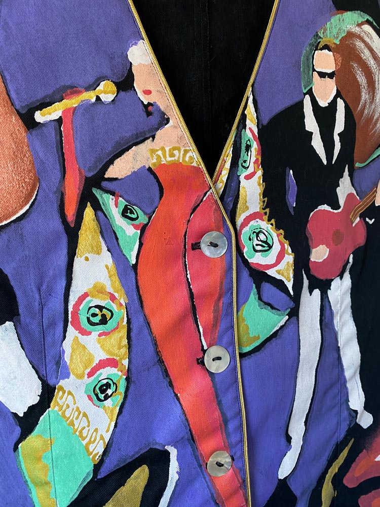 kolorway painted jazz scene vest *rare*