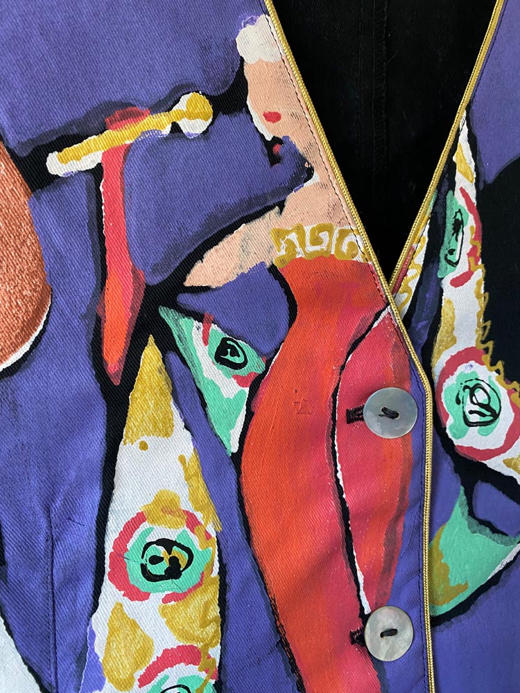 kolorway painted jazz scene vest *rare*