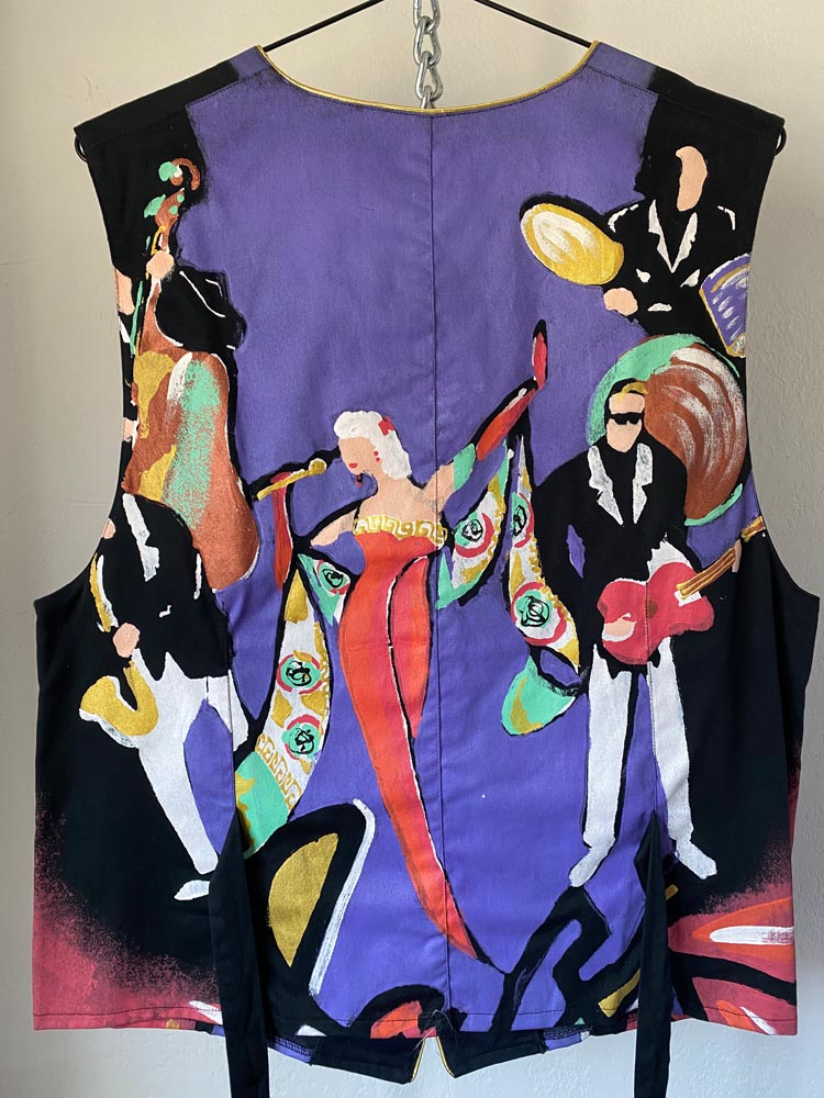 kolorway painted jazz scene vest *rare*