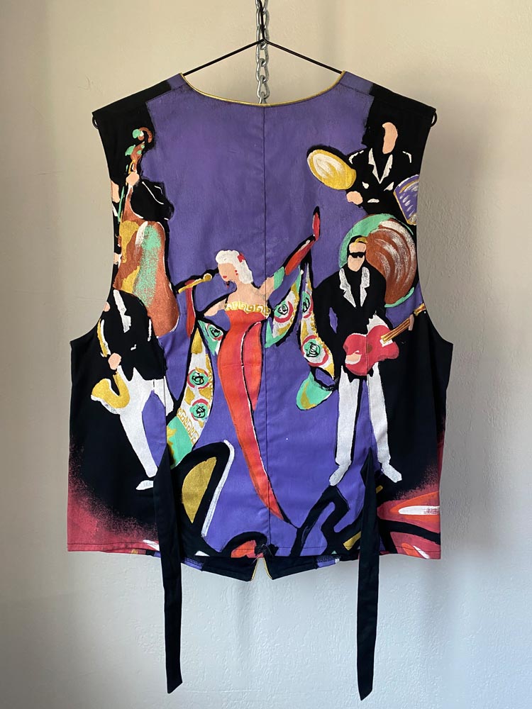 kolorway painted jazz scene vest *rare*