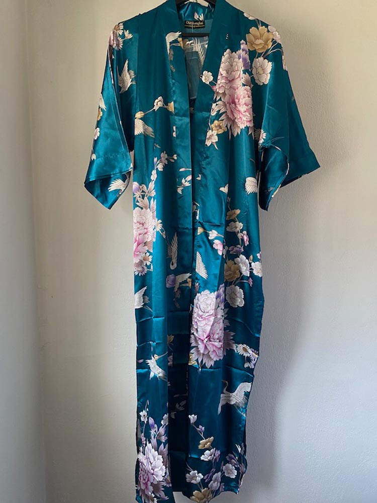 old shanghai classic crane kimono robe NWT