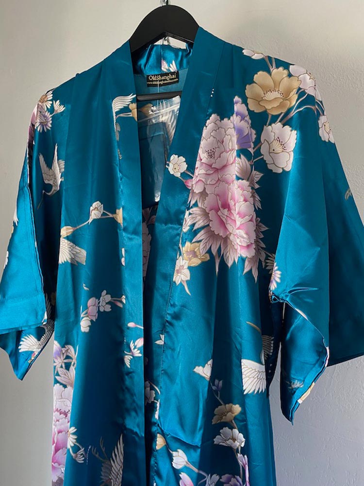 old shanghai classic crane kimono robe NWT