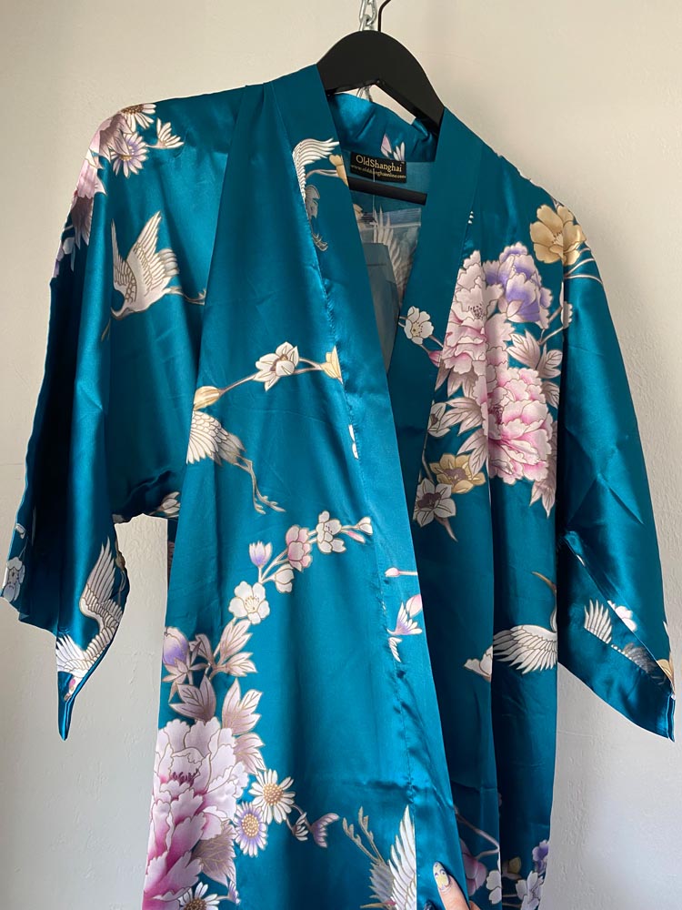 old shanghai classic crane kimono robe NWT