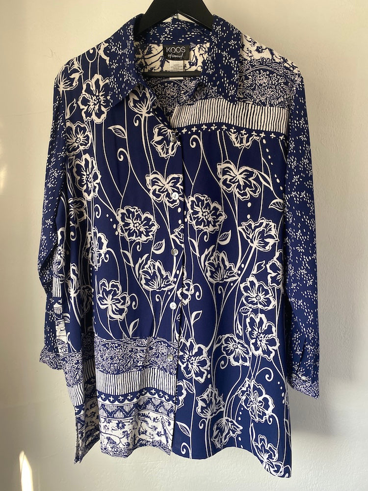 koos of course! reversible 2-piece tapestry jacket and button-up set