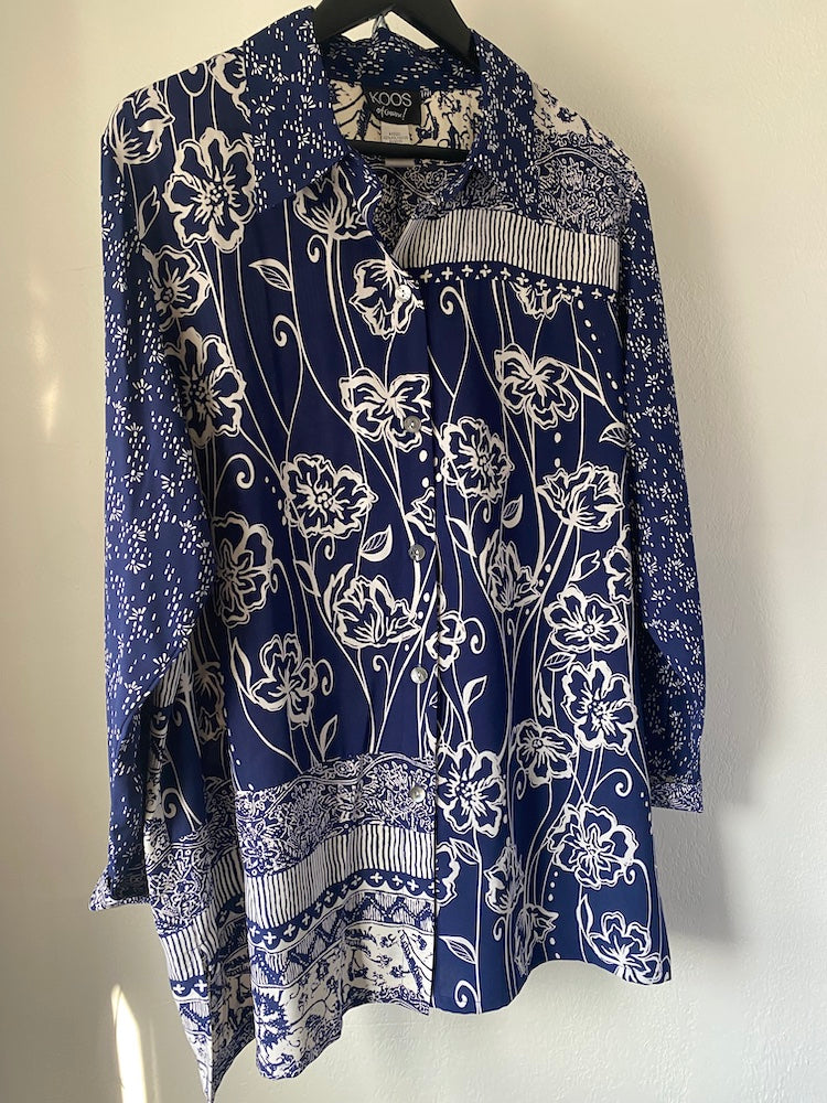 koos of course! reversible 2-piece tapestry jacket and button-up set