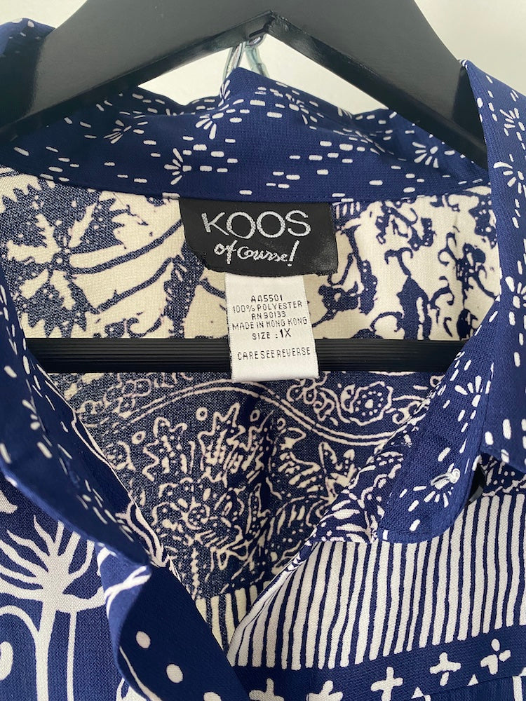 koos of course! reversible 2-piece tapestry jacket and button-up set