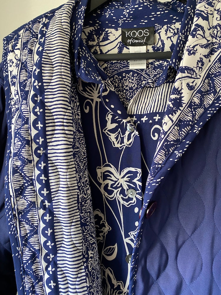 koos of course! reversible 2-piece tapestry jacket and button-up set