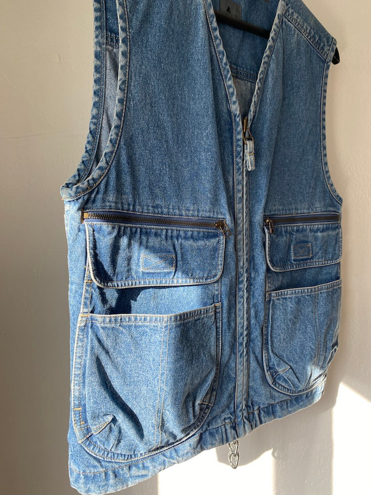 liz wear 90s jean utility vest