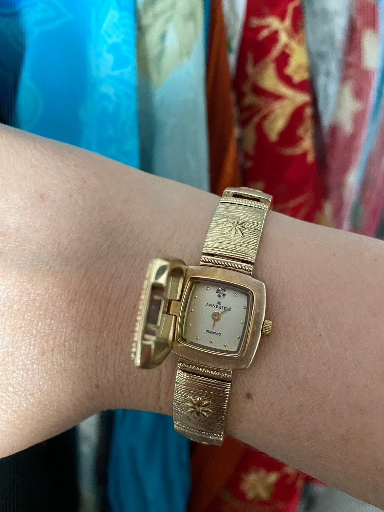 anne klein diamond vtg watch