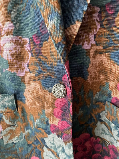 W.L.B.W. vtg autumnal winery tapestry blazer