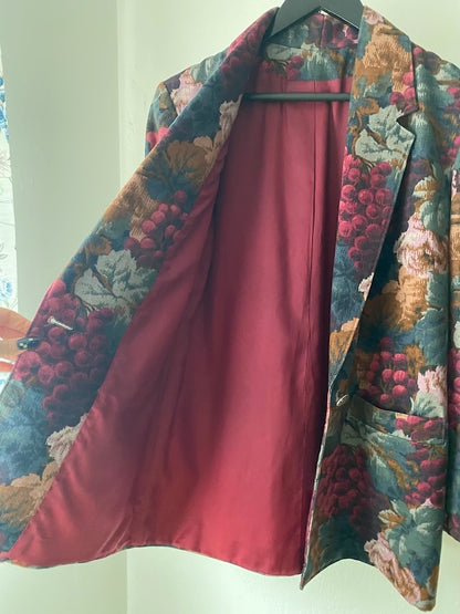W.L.B.W. vtg autumnal winery tapestry blazer