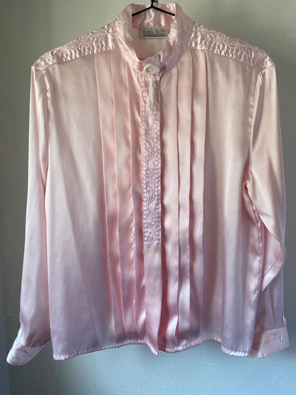 karen scott baby pink 80s tassel top