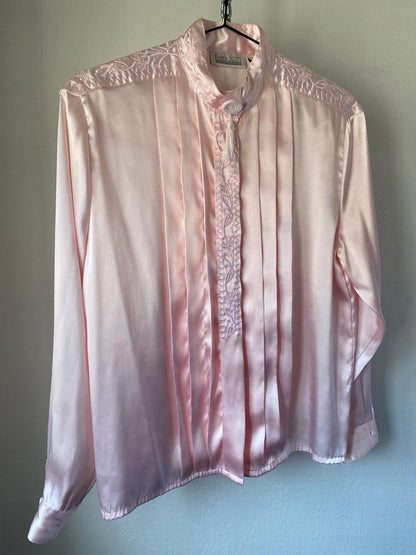 karen scott baby pink 80s tassel top